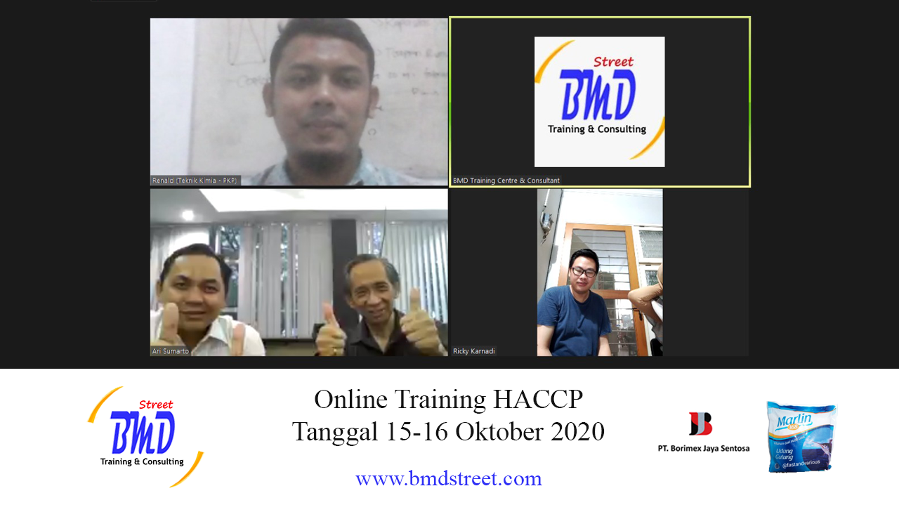 Online Training HACCP (15-16 Oktober 2020)