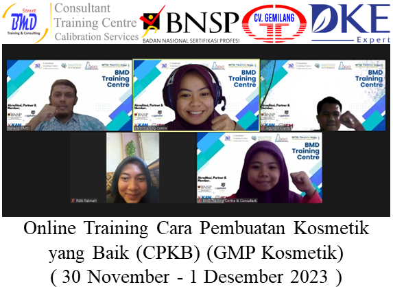 Training Cara Pembuatan Kosmetik Yang Baik (CPKB) (GMP Kosmetik)